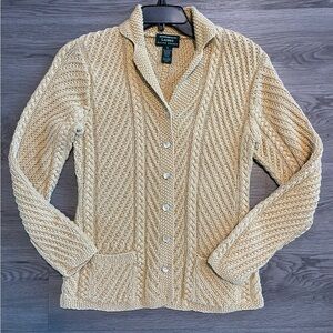 Lauren Ralph Lauren Beige hand knit Cable Knit Sweater